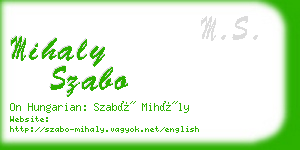 mihaly szabo business card